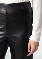 swatch_Black fifteen twenty regina faux leather cuffed pant