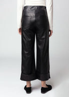 swatch_Black fifteen twenty regina faux leather cuffed pant