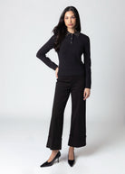 swatch_Black central park west felix studded polo sweater