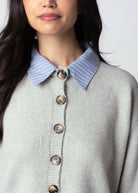 swatch_Light Grey contrast trim cardigan