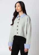 swatch_Light Grey contrast trim cardigan