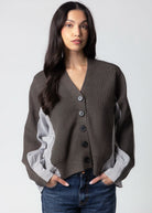 swatch_Charcoal fifteen twenty celine mixed media cardigan
