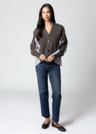 swatch_Charcoal fifteen twenty celine mixed media cardigan