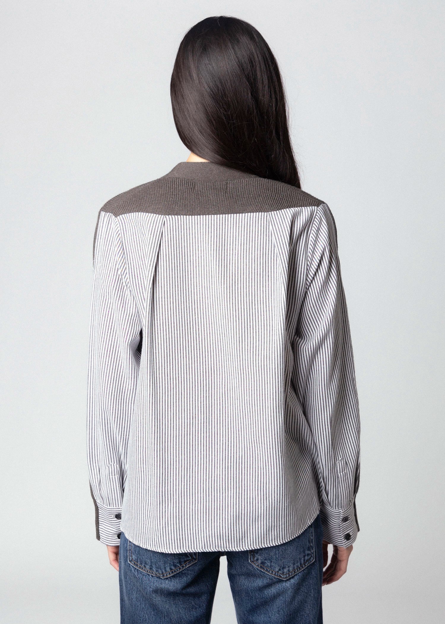 swatch_Charcoal fifteen twenty celine mixed media cardigan