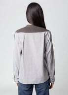 swatch_Charcoal fifteen twenty celine mixed media cardigan