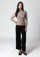 swatch_Brown Plaid elodie the label zadie mesh top