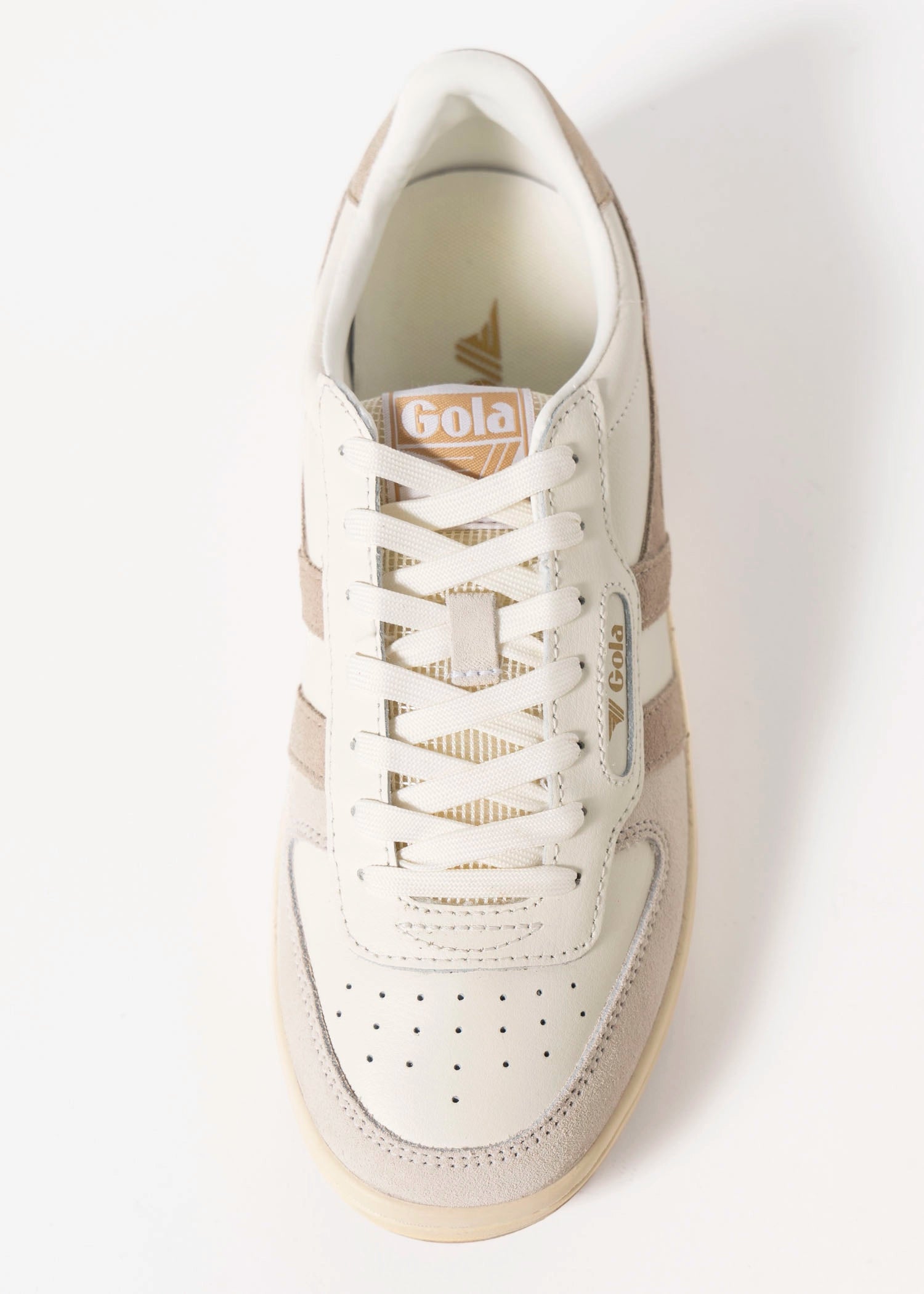 swatch_Off White/Bone/Gold gola hawk sneaker