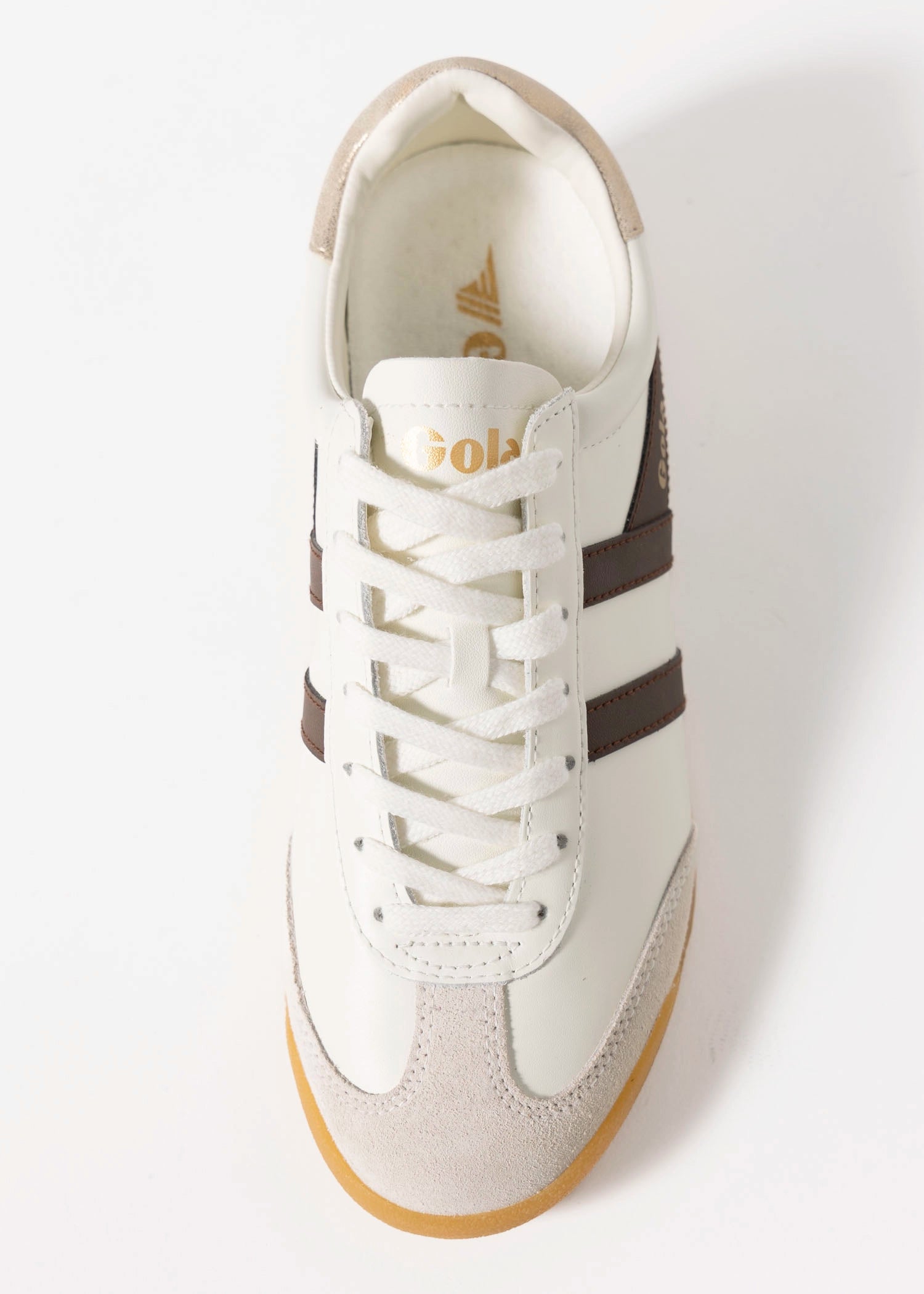 swatch_White/Brown/Gold gola torpedo leather sneaker