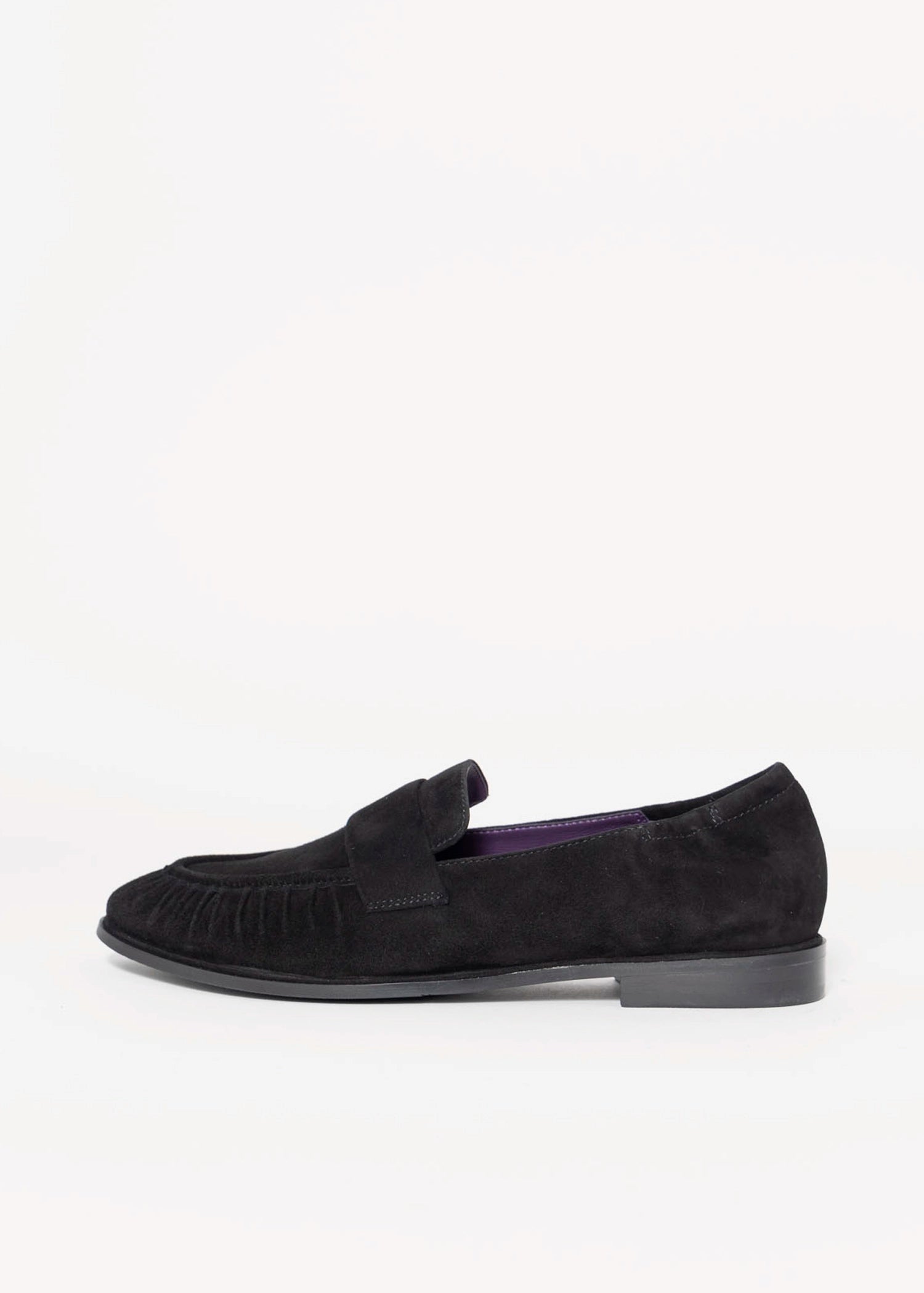 swatch_Black Suede vaneli ailsa suede ruched loafer