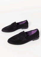 swatch_Black Suede vaneli ailsa suede ruched loafer