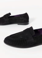 swatch_Black Suede vaneli ailsa suede ruched loafer