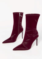 swatch_Burgundy Fabric steve madden mackena pointed toe stretch heeled boot