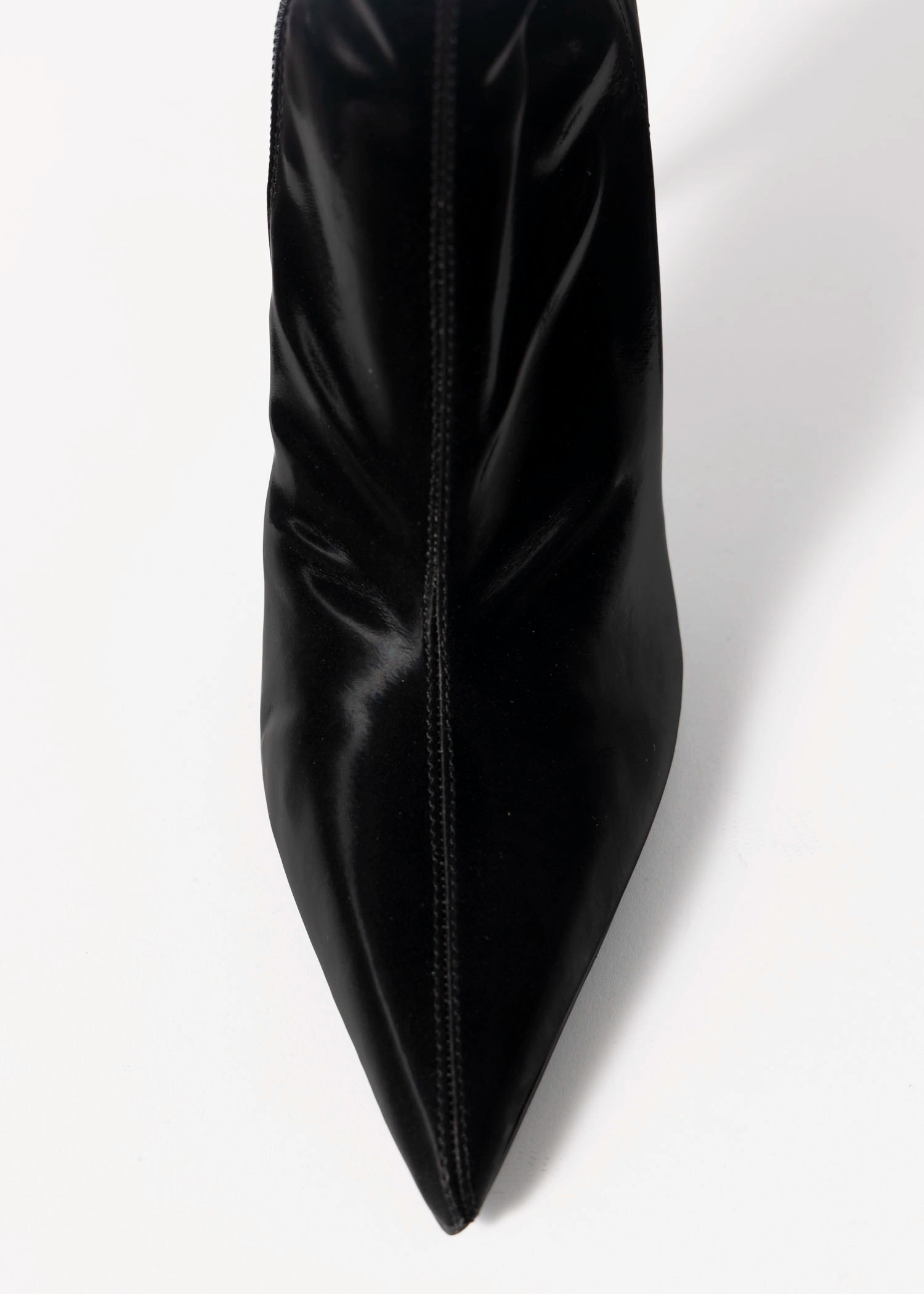swatch_Black Fabric steve madden mackena pointed toe stretch heeled boot