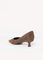swatch_Espresso Suede tony bianco cameo kitten heel pump