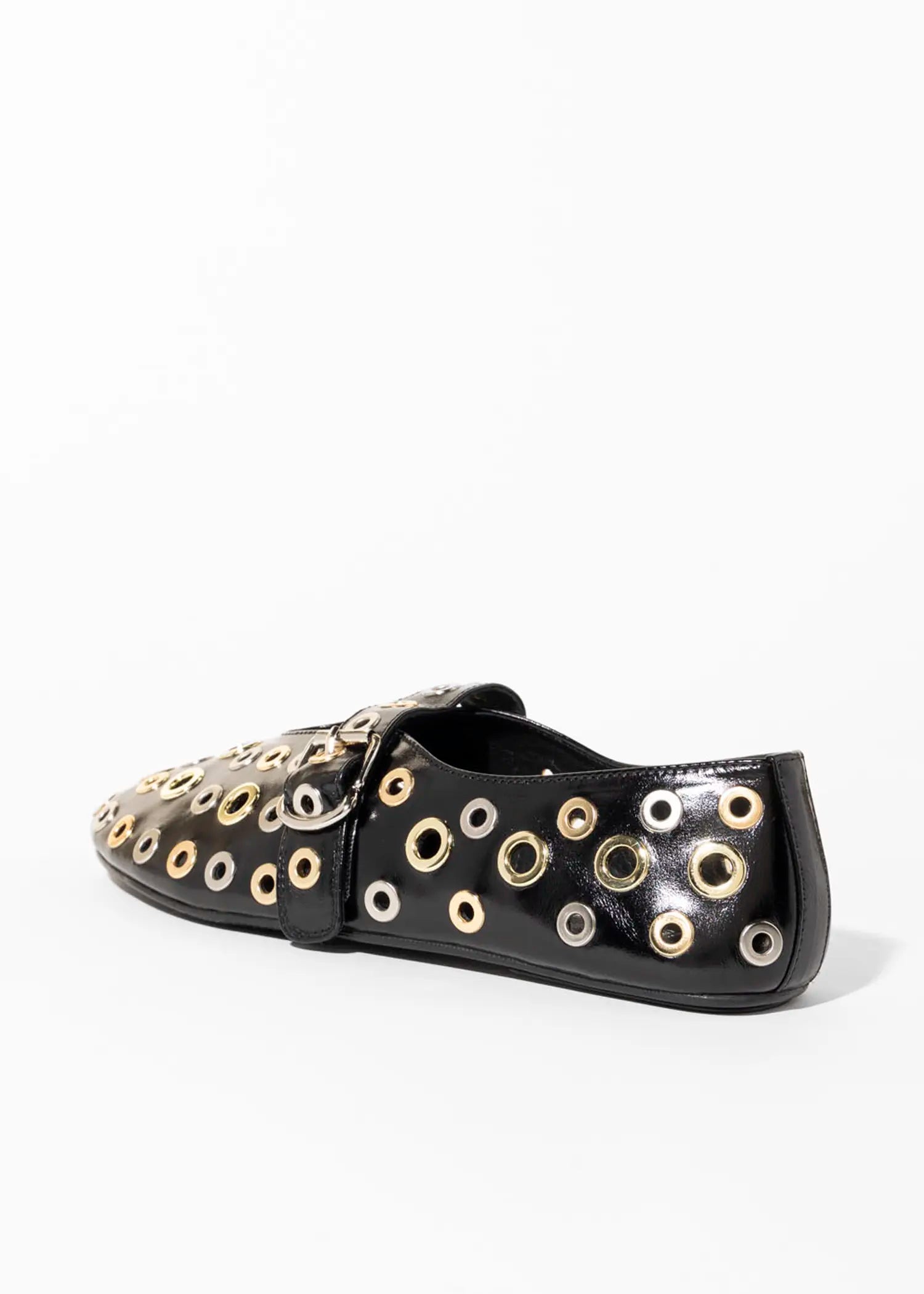 swatch_black holed flat flat shoes