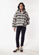 swatch_Ivory Multi fleece zip up jacket