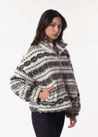 swatch_Ivory Multi fleece zip up jacket