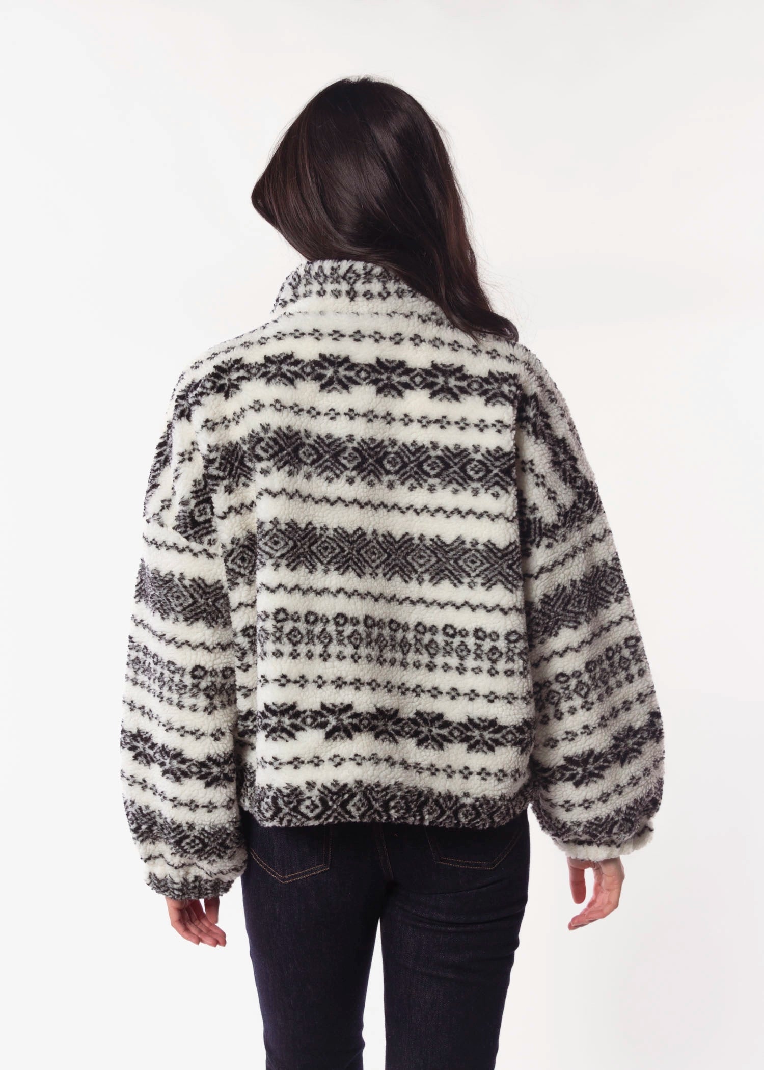 swatch_Ivory Multi fleece zip up jacket