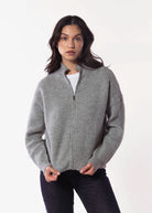 swatch_Grey Flannel ilma zipper cardigan sweaters