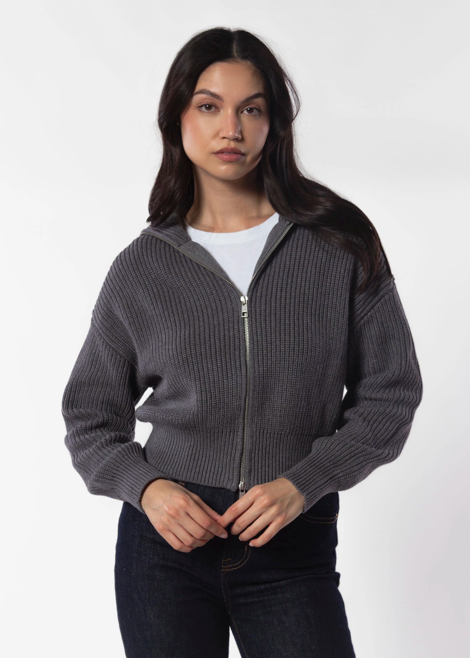 swatch_Charcoal zip cardigan tops