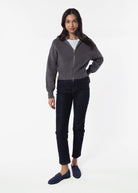 swatch_Charcoal zip cardigan tops