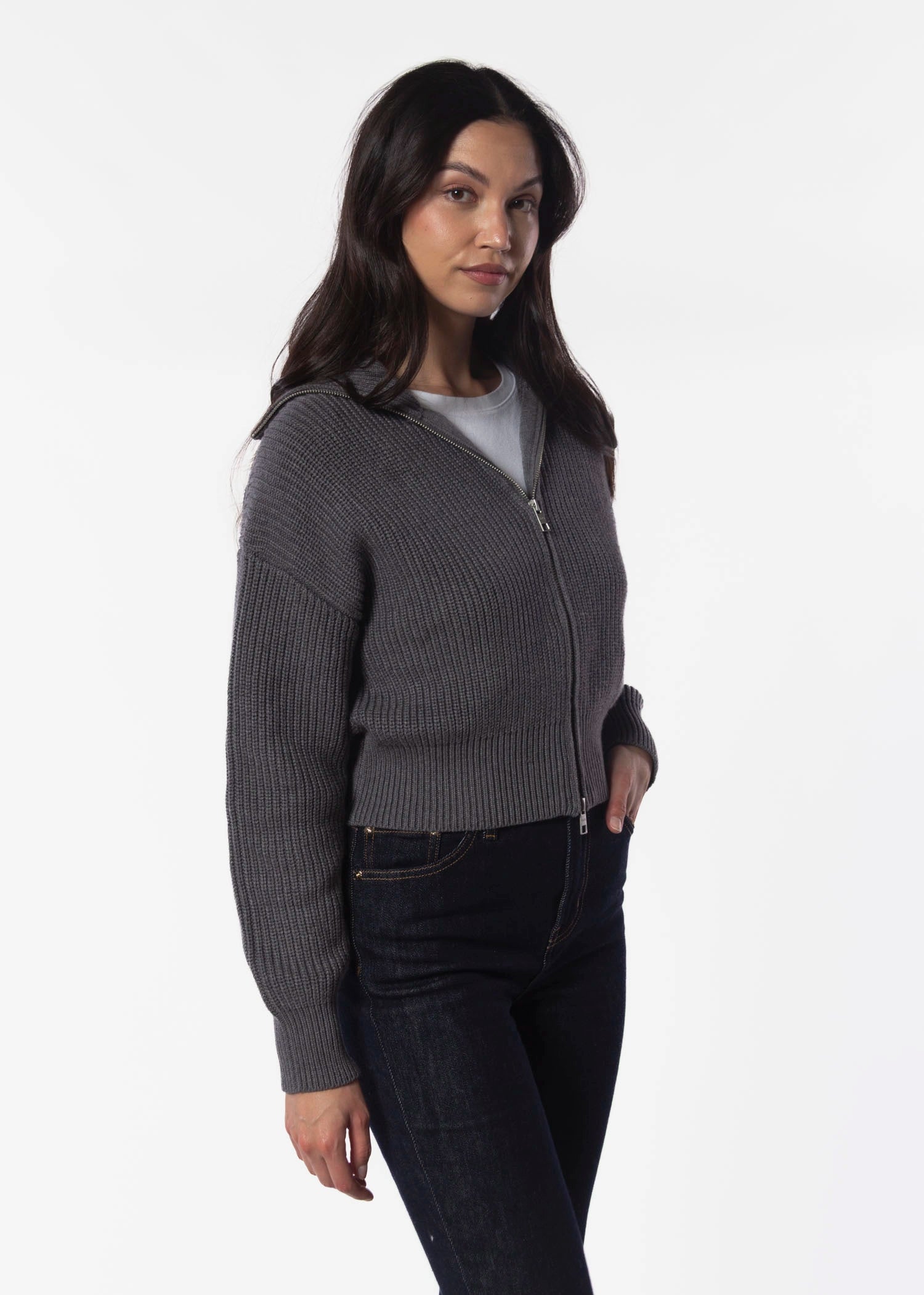 swatch_Charcoal zip cardigan tops