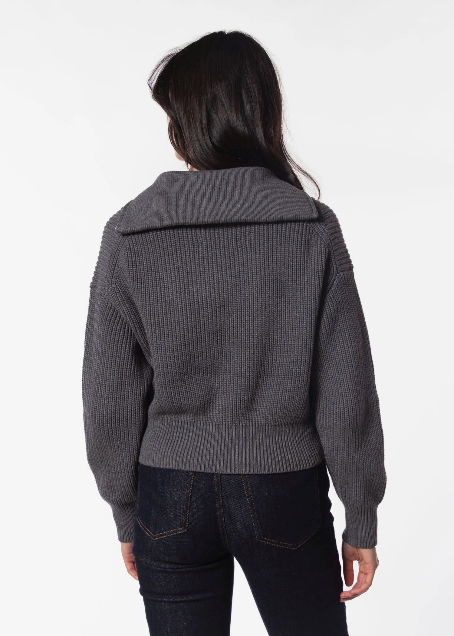 swatch_Charcoal zip cardigan tops