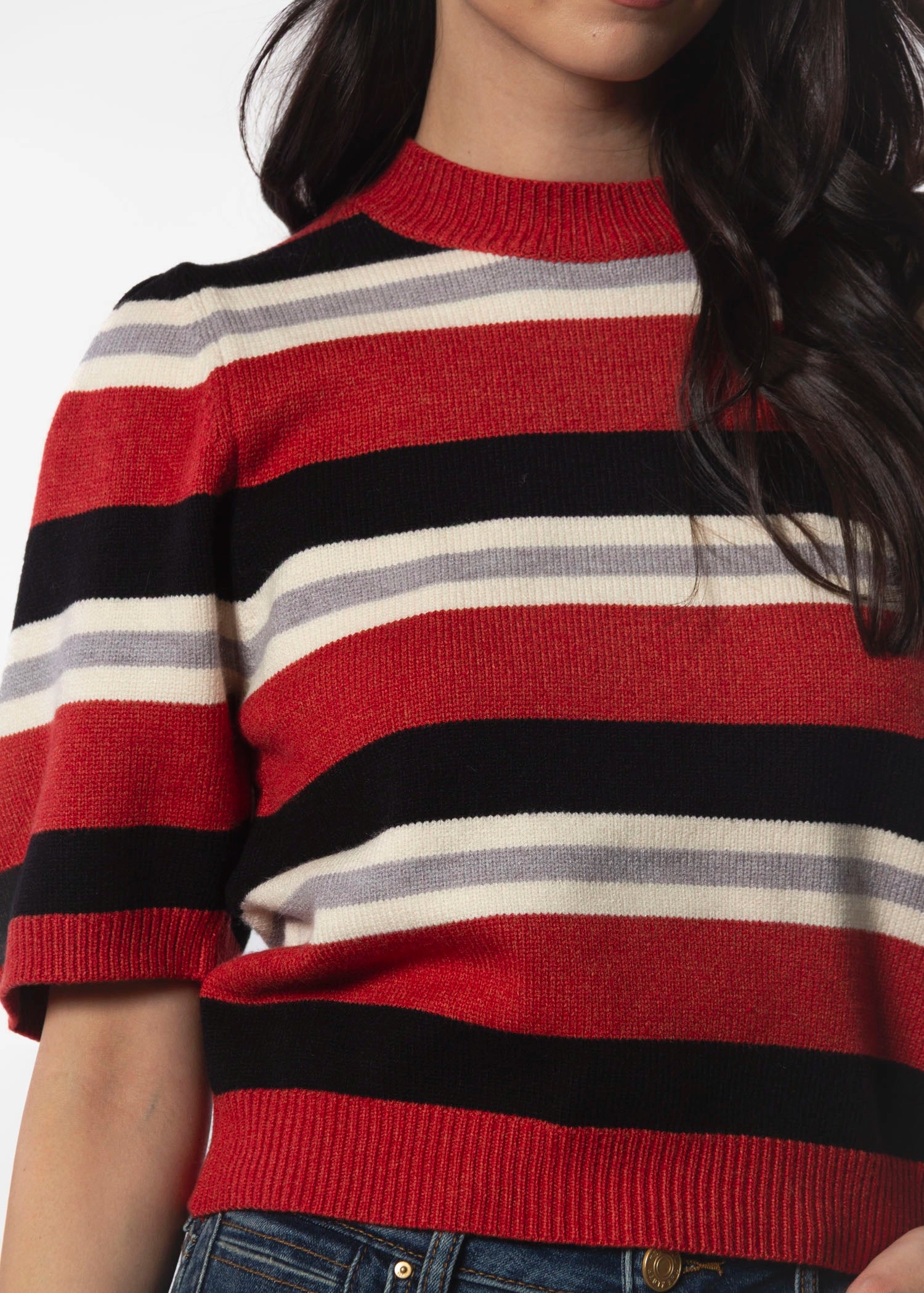 swatch_Stripe crewneck sweater tops
