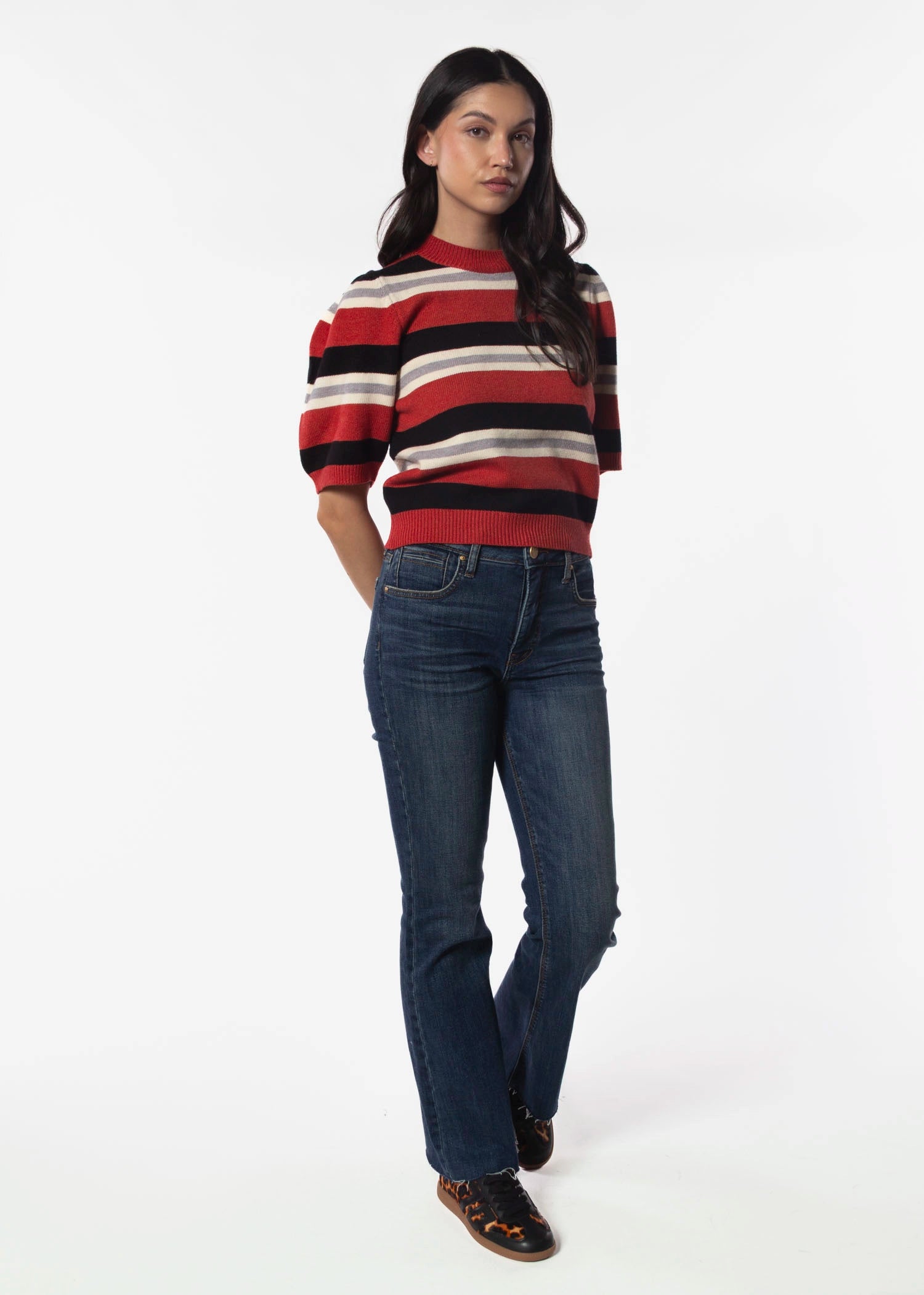 swatch_Stripe crewneck sweater tops