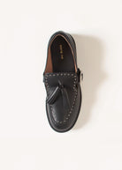 swatch_Black Leather big tassel loafer shoes