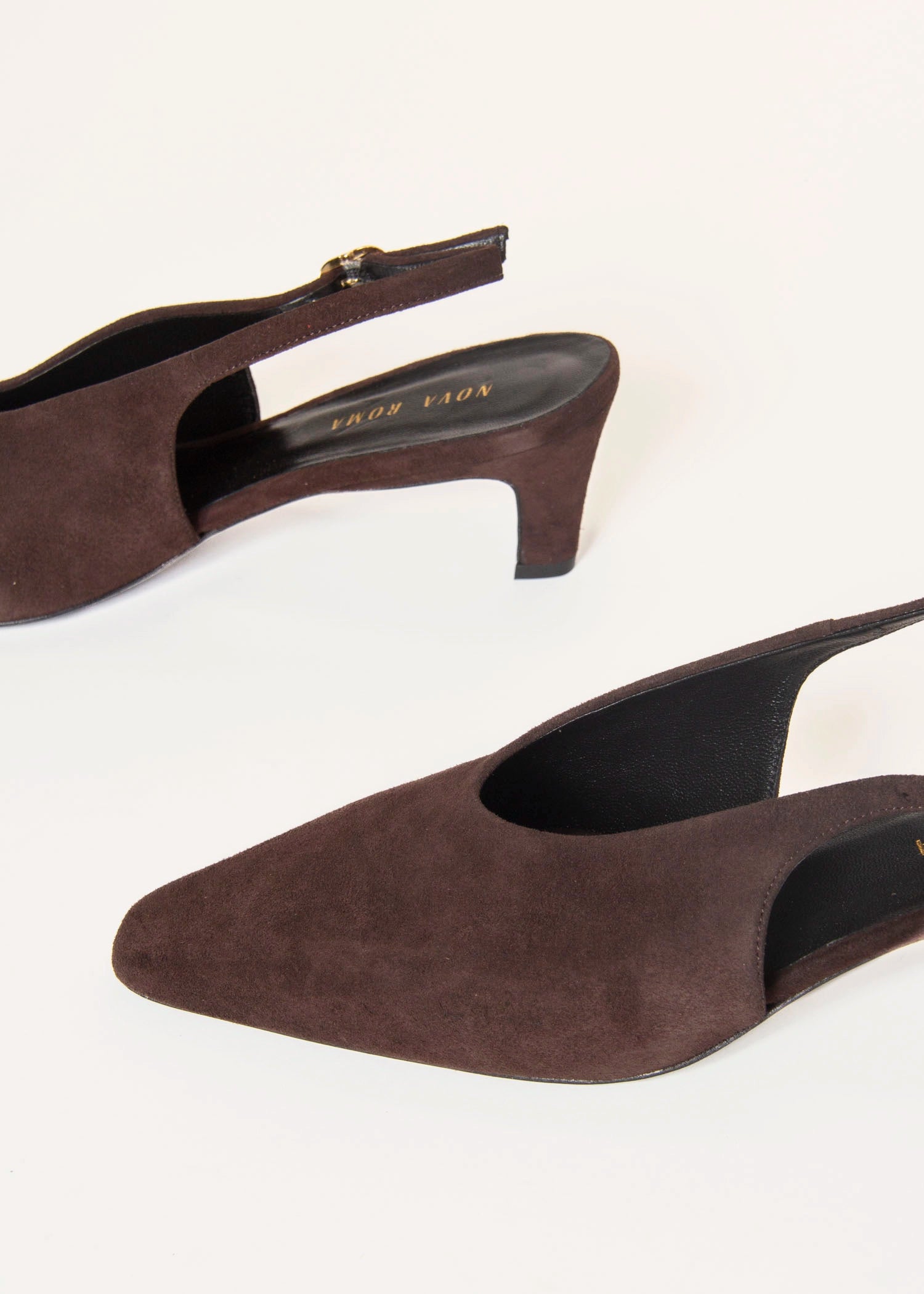 swatch_Brown Suede slingback pump shoes