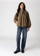 swatch_Light Olive high neck gathered jacket