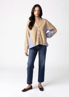 swatch_Oat fifteen twenty celine mixed media cardigan