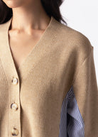 swatch_Oat fifteen twenty celine mixed media cardigan