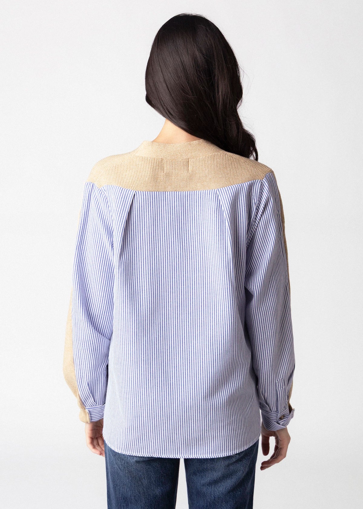 swatch_Oat fifteen twenty celine mixed media cardigan
