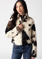 swatch_Cow rino and pelle touka cow print faux fur jacket