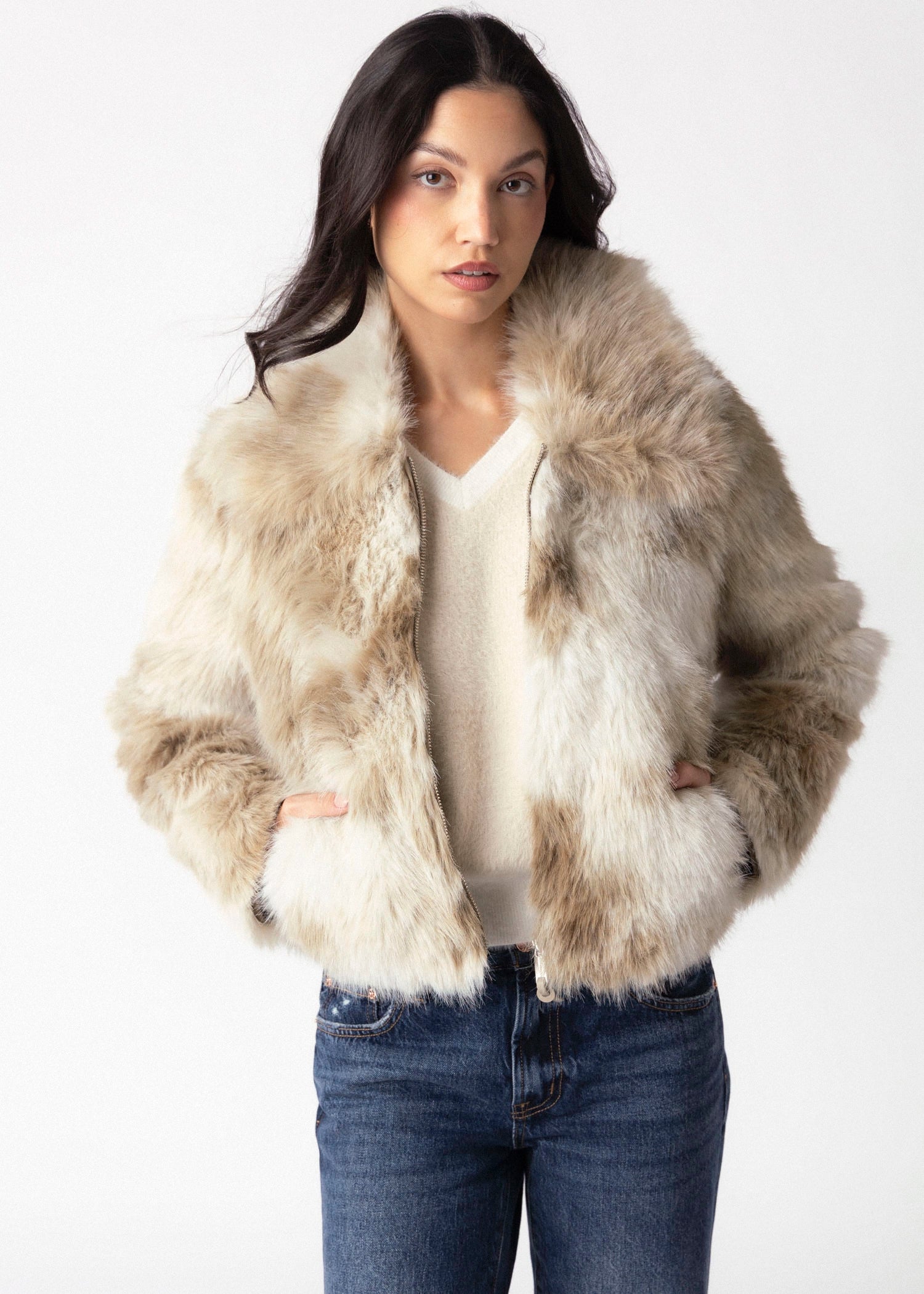 swatch_Birch/Basil rino and pelle amine faux fur jacket