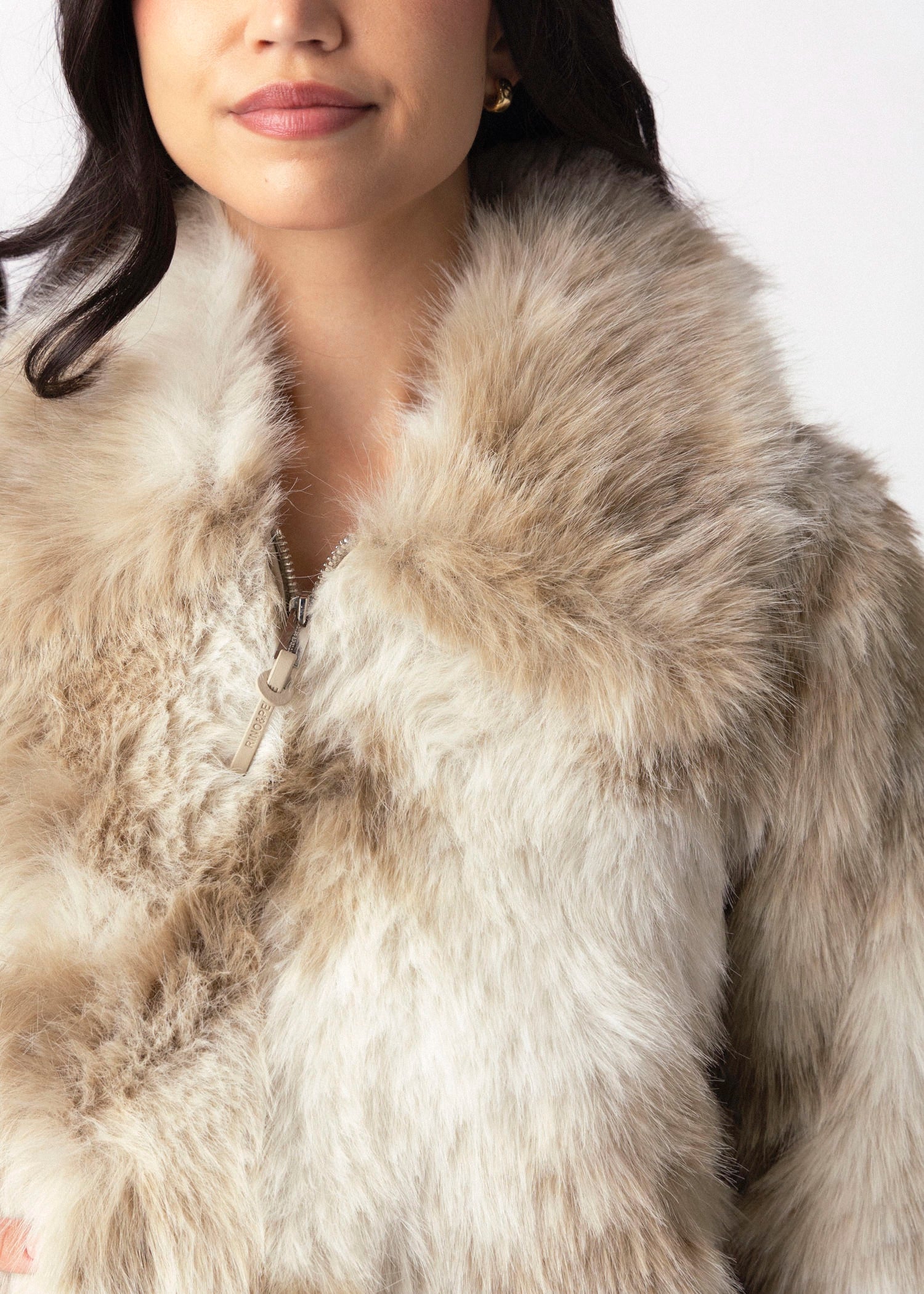 swatch_Birch/Basil rino and pelle amine faux fur jacket