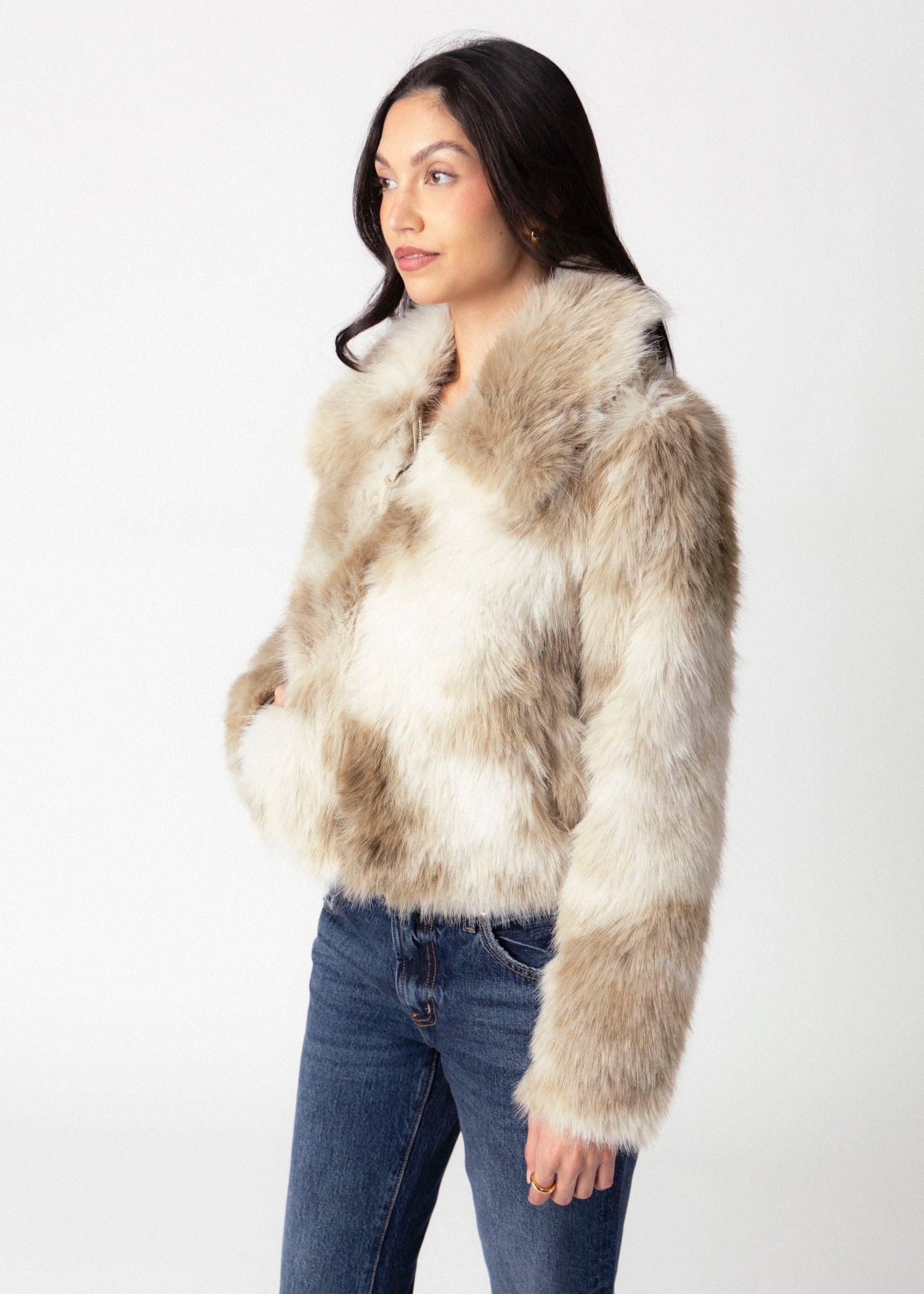 swatch_Birch/Basil rino and pelle amine faux fur jacket