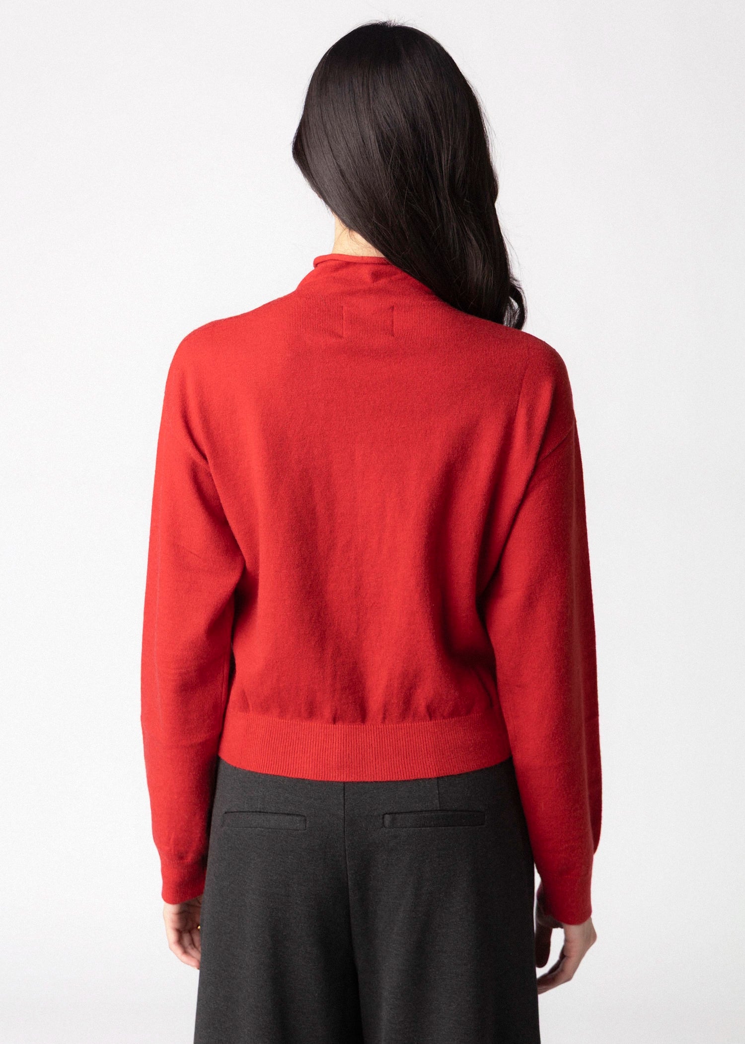 swatch_Red mod ref brooks high neck cardigan