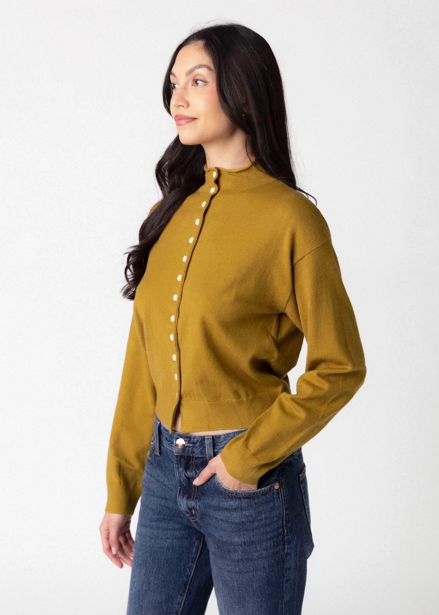 swatch_Chartruese mod ref brooks high neck cardigan