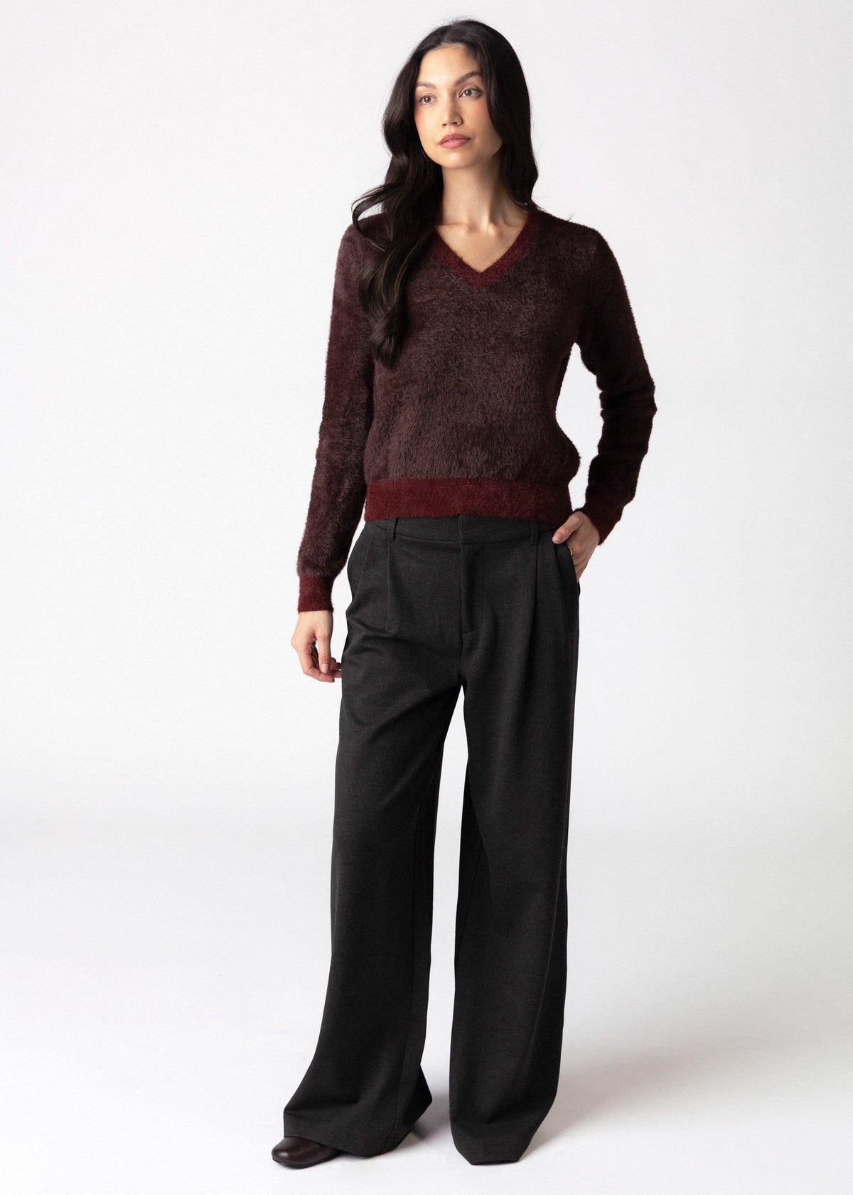 swatch_Fudge rino and pelle keath v-neck sweater