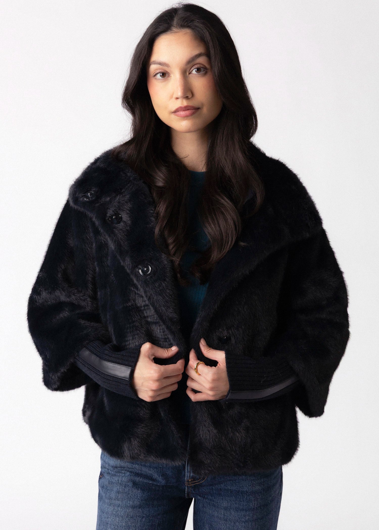 swatch_Dark Navy rino and pelle nesrin faux fur jacket