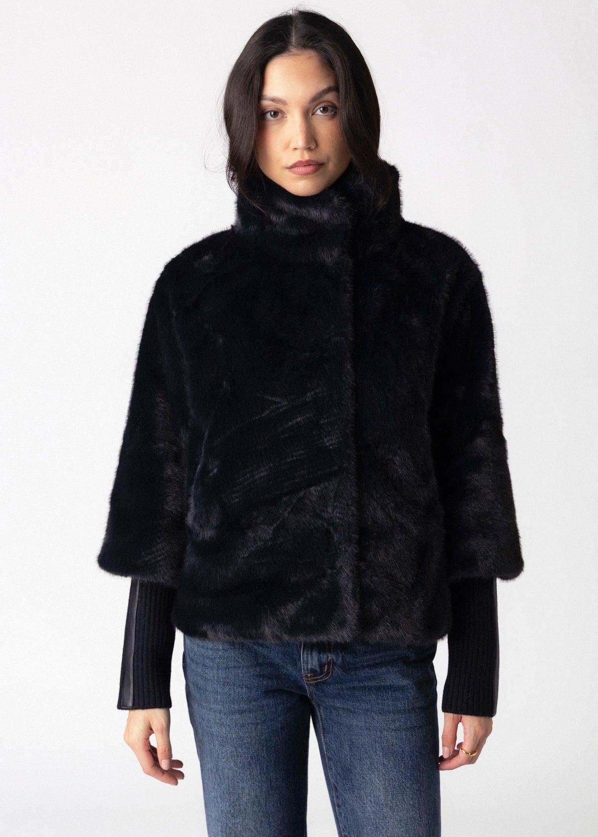 swatch_Dark Navy rino and pelle nesrin faux fur jacket