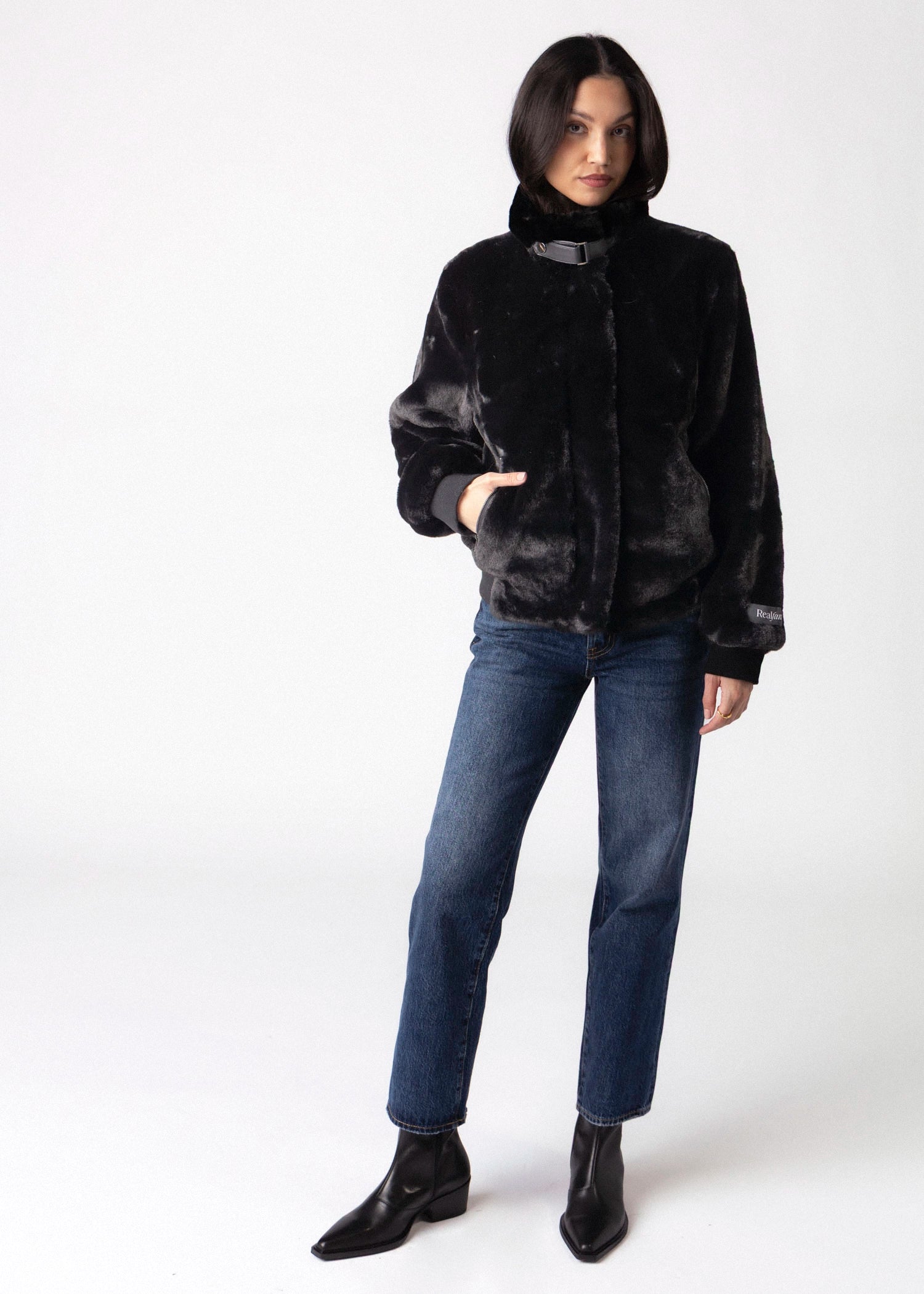 swatch_Black rino and pelle ambra faux fur jacket