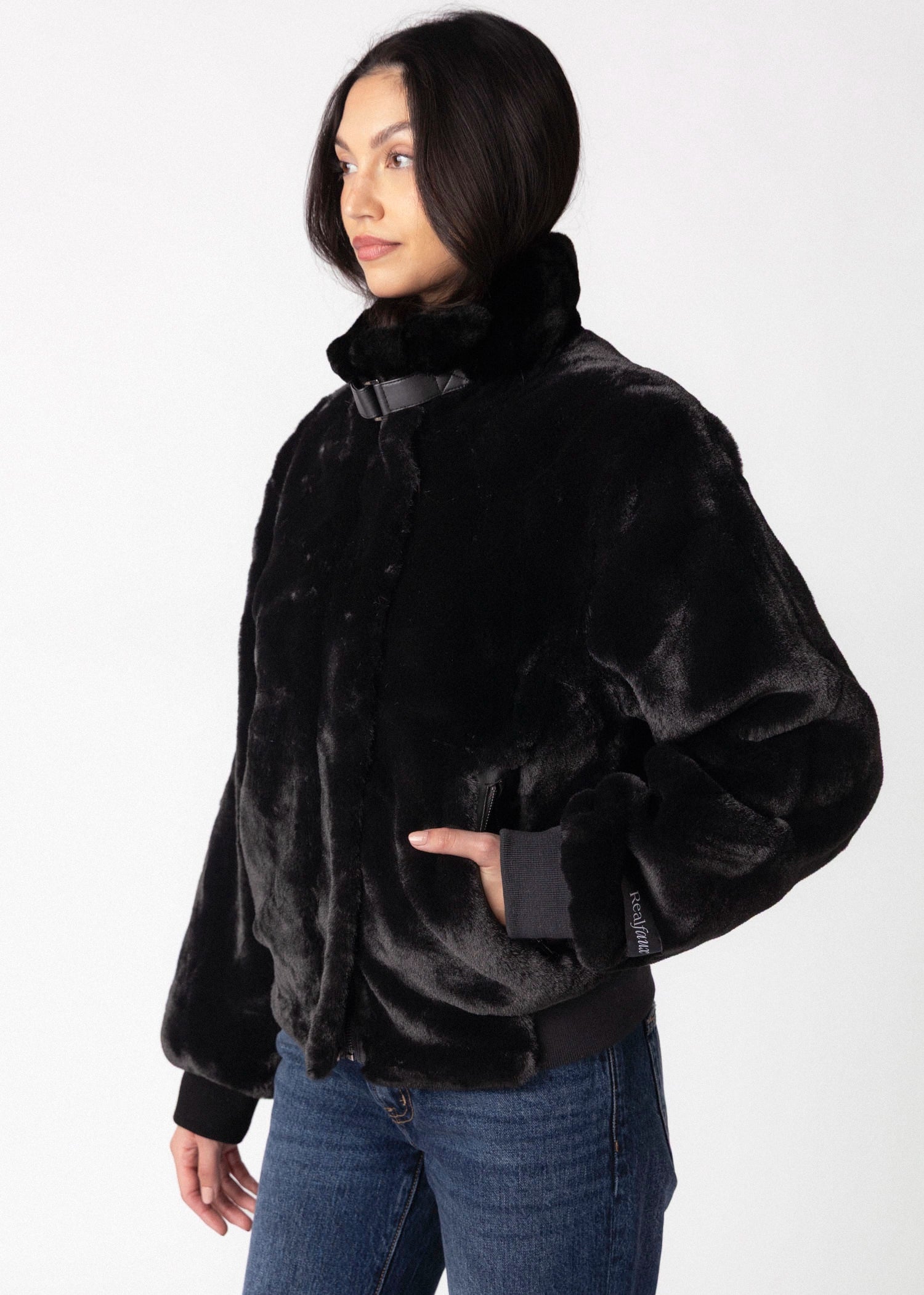 swatch_Black rino and pelle ambra faux fur jacket
