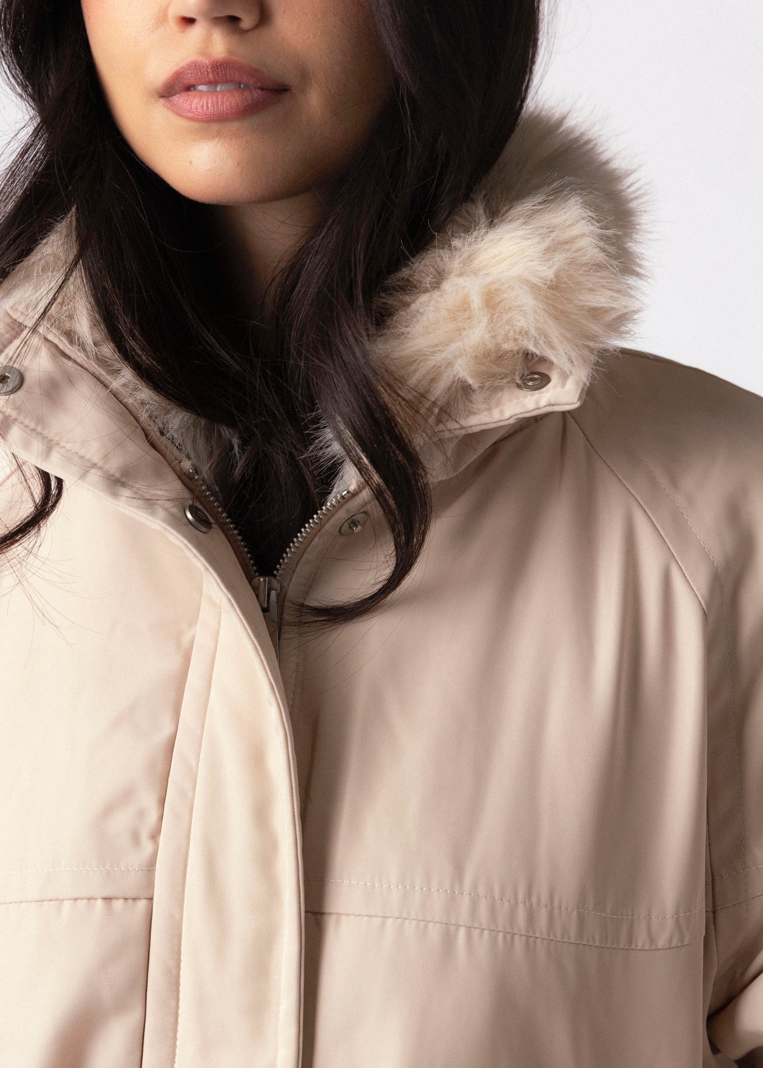 swatch_Oat rino and pelle nanne faux fur collar jacket