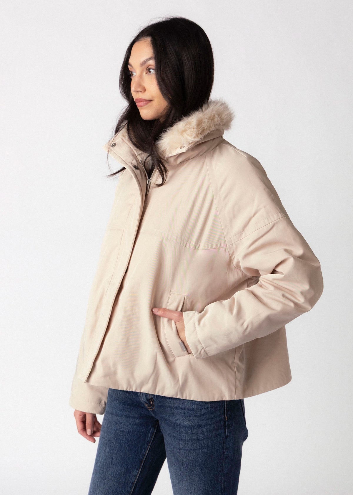 swatch_Oat rino and pelle nanne faux fur collar jacket