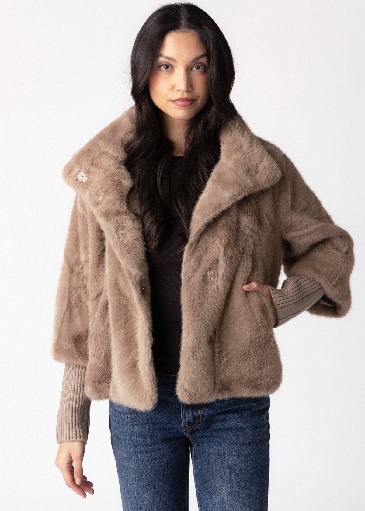 swatch_Mocha Latte rino and pelle nesrin faux fur jacket