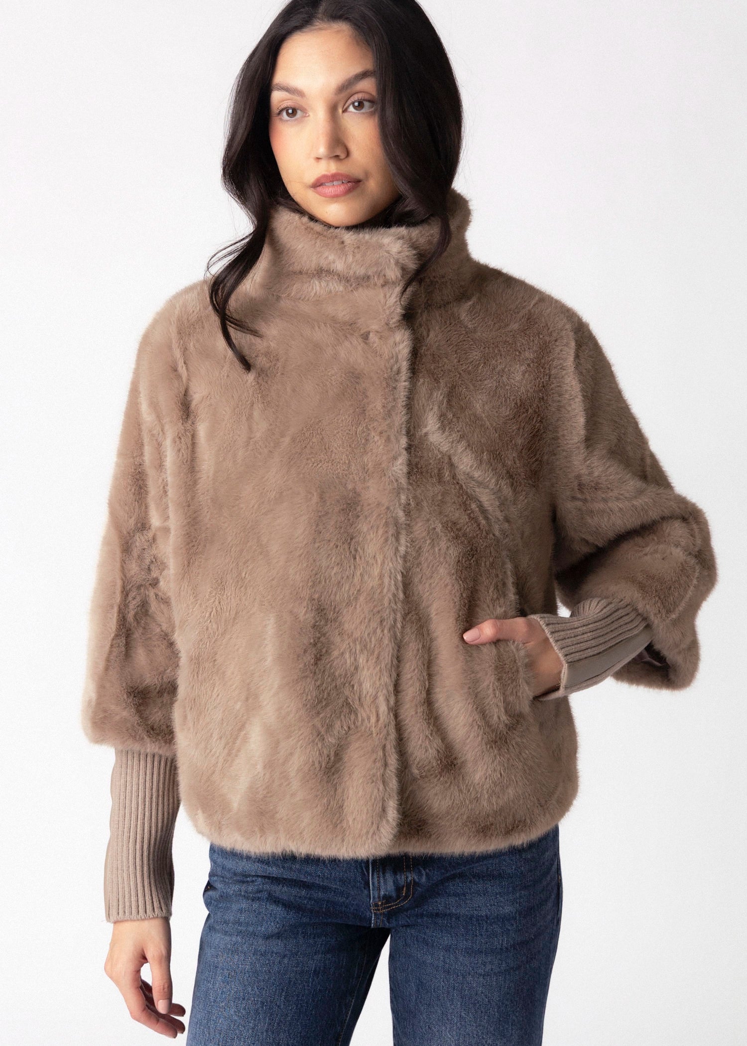 swatch_Mocha Latte rino and pelle nesrin faux fur jacket